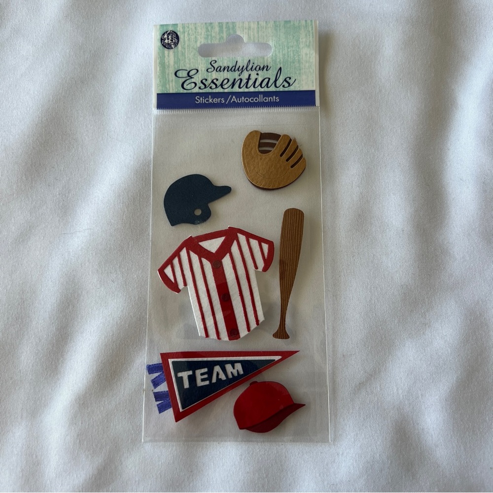 NWT VTG Sandylion Essentials Baseball Dimensional Sticker Set